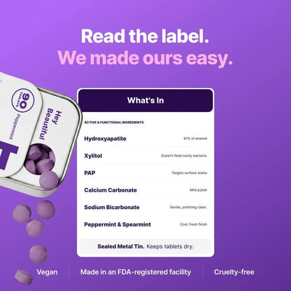 Purple Whitening Toothpaste Tablets